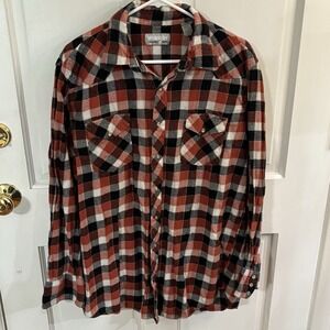Wrangler Wrancher Flannel Pearl Snap Long Sleeve Shirt XLT